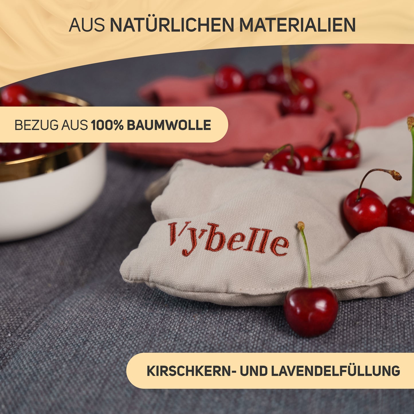 VYBELLE® Nackenkissen aus Kirschkernen